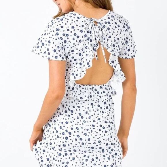 Princess Polly Nate Open Back Floral Mini Dress Sz 4 - Picture 1 of 10